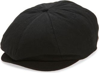 Brixton Beekman Herringbone Driving Cap in Black at Nordstrom
