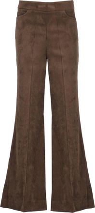 D.exterior Brown Flared-Leg Corduroy Flared Pants