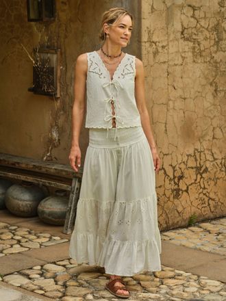 Fat Face FatFace Rhea Ivory Cutwork Maxi Skirt