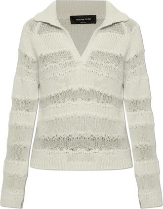 Fabiana Filippi Shimmering Sequin Polo - Dames - Truien - Beige - Maat: XS Zijde