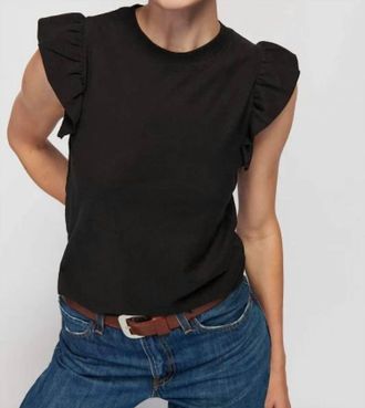 Nation Ltd Ruffle Paulette Tank In Jet Black