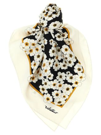 Valentino Garavani Black White Shawls Printed Scarf