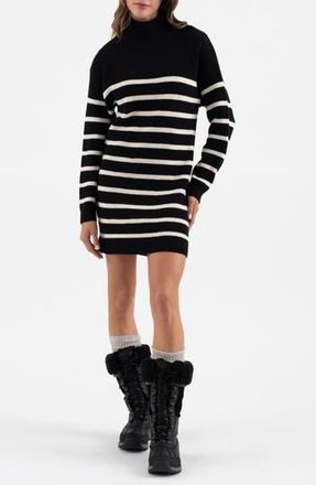 Blu Pepper Stripe Long Sleeve Sweater Dress in Black at Nordstrom Rack, Size Medium
