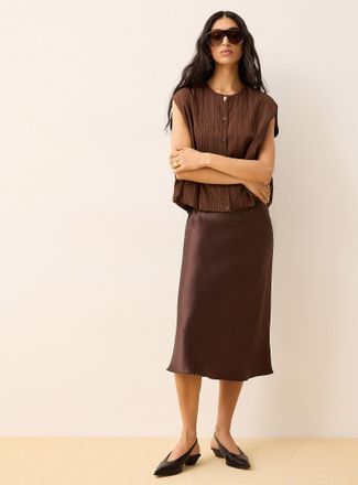 Icone Womens Satiny midi skirt