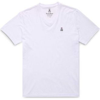 Psycho Bunny Logo V-Neck T-Shirt in White at Nordstrom, Size 5Xb