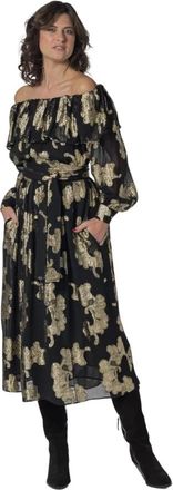 Laurence Bras Fantasy Lurex Jurk - Dames - Casual kleedjes - Zwart - S - Kleedjes