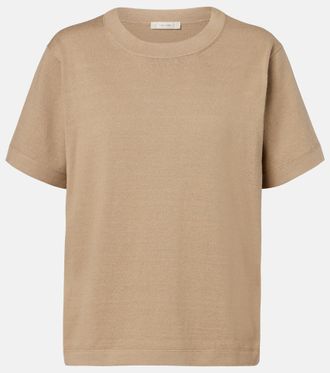 The Row Orlan cotton and silk-blend T-shirt