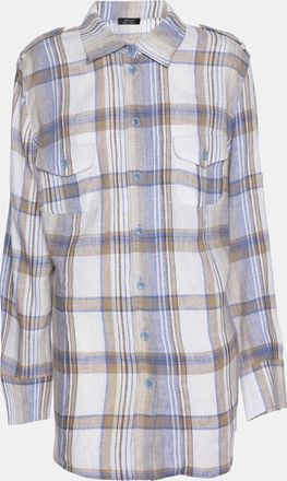 Basler Multicolor Check Linen Long Sleeve Shirt