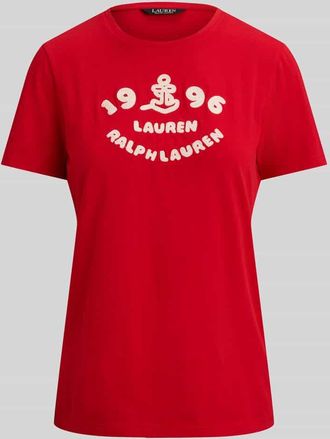 Lauren Ralph Lauren Regular Fit T-Shirt aus reiner Baumwolle in Rot, Gr&ouml;&szlig;e XXL