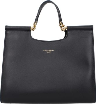 Dolce & Gabbana Handtassen Sicili&euml; Klein Dames Leer Zwart