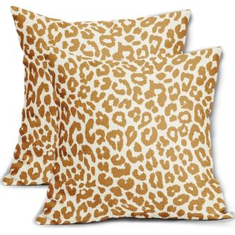 OEM Funda De Almohada Con Estampado De Leopardo Color Amarillo Mostaza, 45 X 45 Cm, Juego De 2 Piezas, Ideal Para Decoraci&oacute;n De Estilo Guepardo/chino, Apt