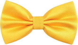 Alizeal Mens Solid Color Bow ties Polyester Pre Tied Wedding Bow Tie, Yellow