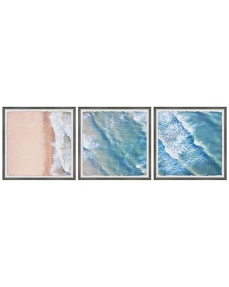 Marmont Hill Happiness Comes In Waves Triptych Wall Art