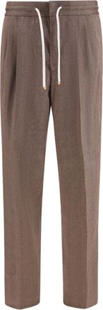 Brunello Cucinelli Brown Drawstring Trousers