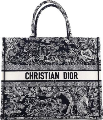 Dior Book Embroidered Canvas Large tote bag - Black