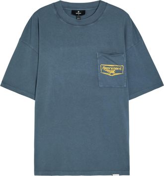Represent Nothing Faster Printed Cotton T-shirt - Indigo - Xxl