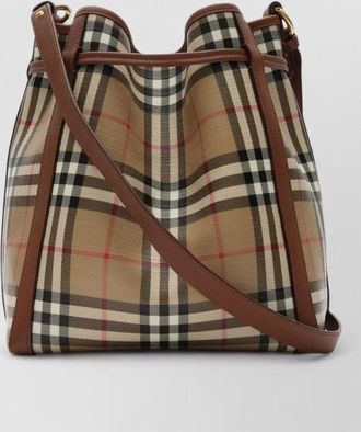 Burberry check mini coated canvas bucket bag