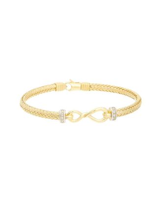 Meshmerise 0.10 Ct. Tw. Diamond 18K Gold Over Silver Bangle Bracelet
