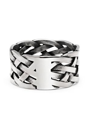 Nialaya Woven Chain Ring in Silver at Nordstrom, Size 13