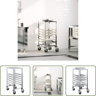 vidaXL vidaXL Vassoi - Carrello Portateglie con 6 GN Contenitori 39x55x87 cm