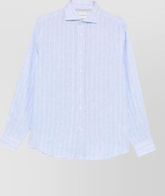 Brunello Cucinelli linen shirt button down collar stripes long sleeves