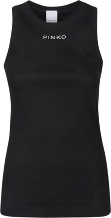Pinko Pinko, Tops, Dames, Zwart, M, Stijlvolle Tank Top