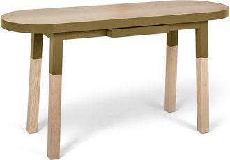 Mon Petit Meuble Français Consola ovalada de madera maciza de fresno de 140 cm