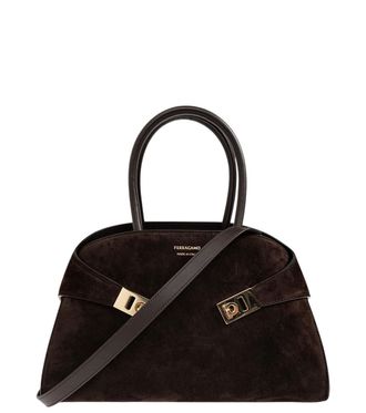 Ferragamo Dark Brown Hug Medium Satchel
