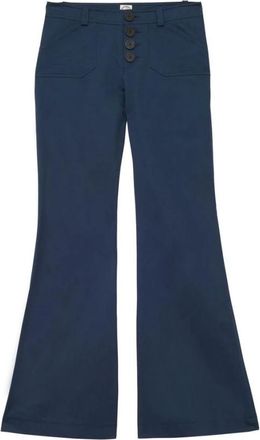 Ines De La Fressange Charlotte Flare Broeken - Dames - Wijde Broeken - Blauw - 2XS - Katoen - Broeken