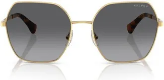 Ralph Lauren 58mm Polarized Gradient Square Sunglasses in Gold/polar Gradient Grey at Nordstrom