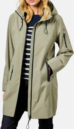 Junge Long Sleeve Zip Rain Coat In Olive
