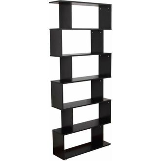 HOMCOM Homcom - Libreria Moderna con 6 Ripiani in Legno Casa e Ufficio 80x24x191cm Nero