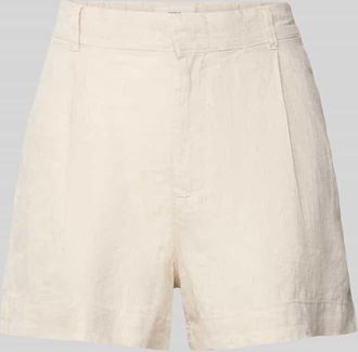 Gina Tricot Regular Fit Leinenshorts mit Bundfalten in Camel, Größe XS