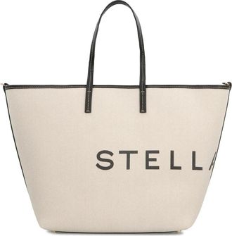 Stella McCartney Frayme Monogram Tote Bag - Dames - Shoppers - Beige - ONE Size - Katoen - Tassen