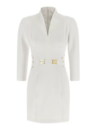 Elisabetta Franchi Logo Dress With Elastic Bands