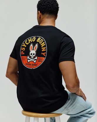 Psycho Bunny Mens Ren Back Graphic Tee 001 BLACK / XXXL