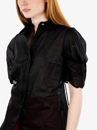 Elisabetta Franchi Camicia in cotone dettaglio cut-out nera