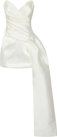 Elisabetta Franchi Gazar minijurk met sleepachtig paneel - Dames - Jurken - Beige - Maat: 2XL Zijde
