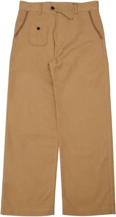 Junya Watanabe Wqp 032S26 Verstelbare Broek - Heren - Wijde Broeken - Beige - S - Katoen - Broeken