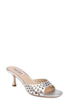 Badgley Mischka Windy Slide Sandal in Silver Metallic at Nordstrom, Size 7.5