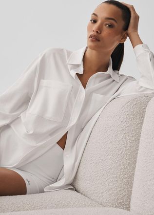 Alo | Dreamscape Button Down Long Sleeve Jacket in White, Size: Medium