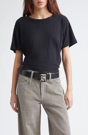 R13 Tight Waist Cotton & Cashmere T-Shirt in Black at Nordstrom, Size X-Small