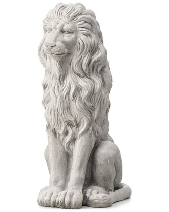 Glitzhome Handmade Oversized Guardian Sitting Lion Statue