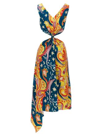 Marni Graphic Print Viscose Dress - Navy