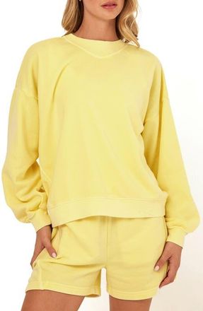 Threads 4 Thought Kaitlyn Mineral Wash Sweatshirt in Lemonade at Nordstrom, Size X-Small