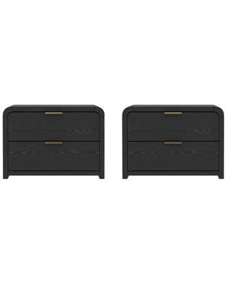 Manhattan Comfort Set Of 2 Grace Modern 28In Nightstands (2-Drawer)