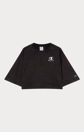 Champion T-Shirt CHAMPION, Damen, Gr. XL (46/48), schwarz (nbk), Obermaterial: 100% Baumwolle, Rundhals, Shirts T-Shirt