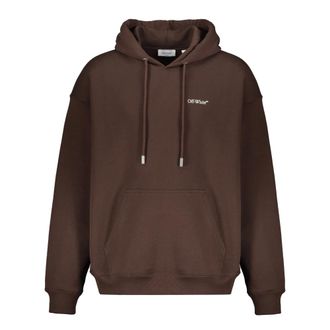Off-white Hoodies, male, Brown, Size: XL Hooded Sweatshirt