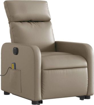 vidaXL Vidaxl - Sill&oacute;n Reclinable De Masaje El&eacute;ctrico Cuero Sint&eacute;tico Capuchino