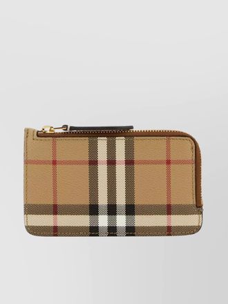 Burberry check print zipped card holder